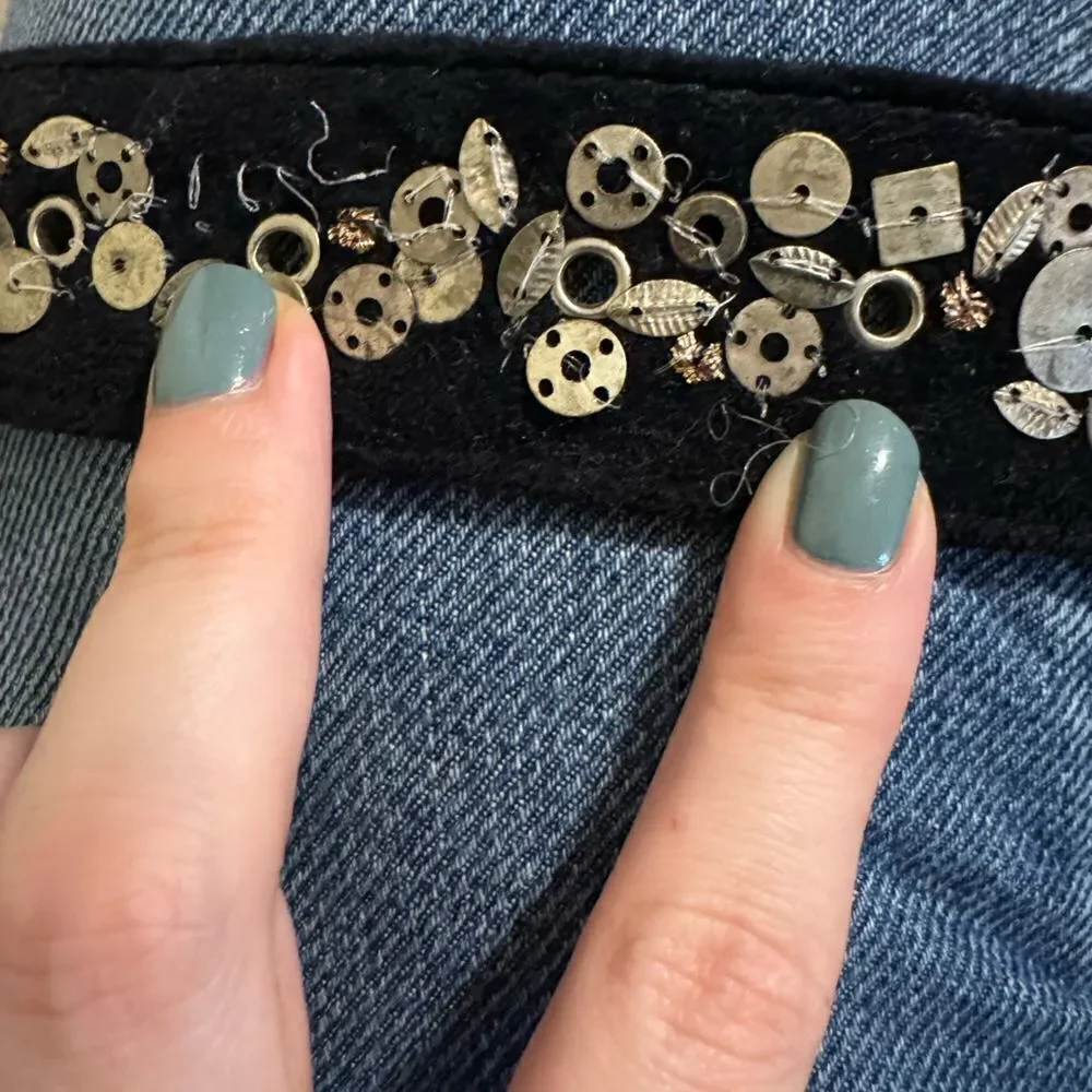 Chicos Leather Velvet Medallion Embellished Belt - Picture 15 of 16